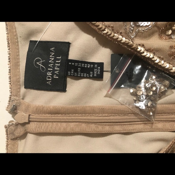 Adrianna Papell Tule Beaded Formal Long Dress - Picture 7 of 8